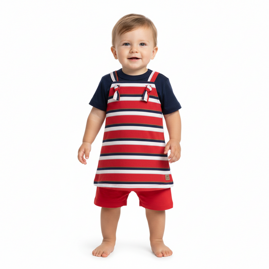 Set overall rojo Bee loop bebe niño 18008 - 193921  promo 2x1000