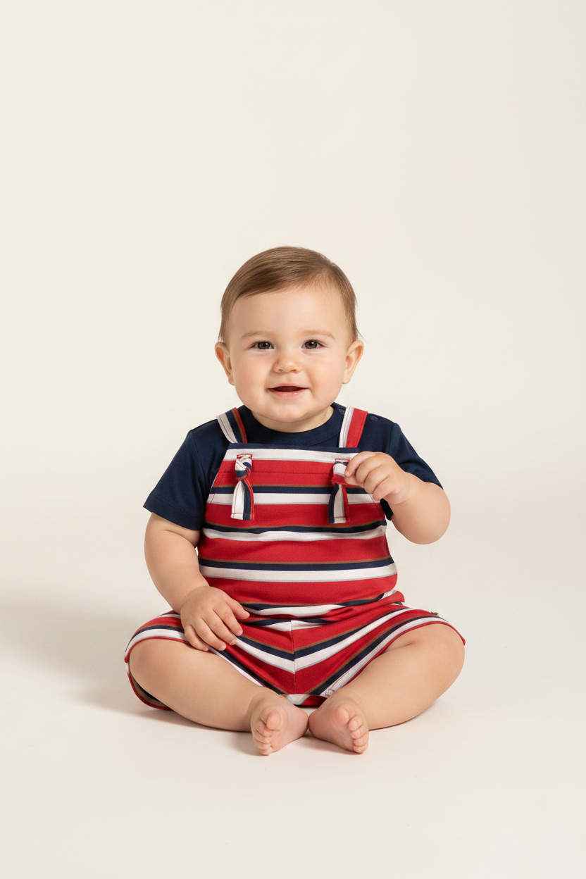 Set overall rojo Bee loop bebe niño 18008 - 193921  promo 2x1000