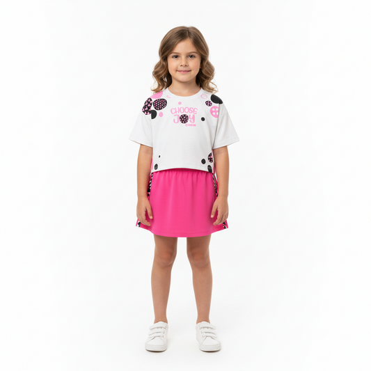 Set niña camisa blanca falda rosada Bee loop 18013 - 000106 promo 2x1000