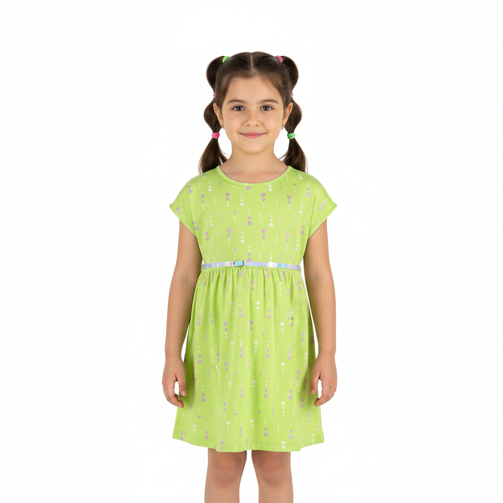 Vestido niña corazones verde Bee loop 18016 - AB2165 promo 3x1000