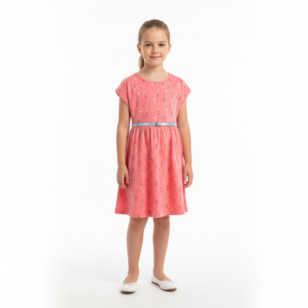 Vestido niña corazones rosado salmón Bee loop 18016 - AB2166 promo 3x1000