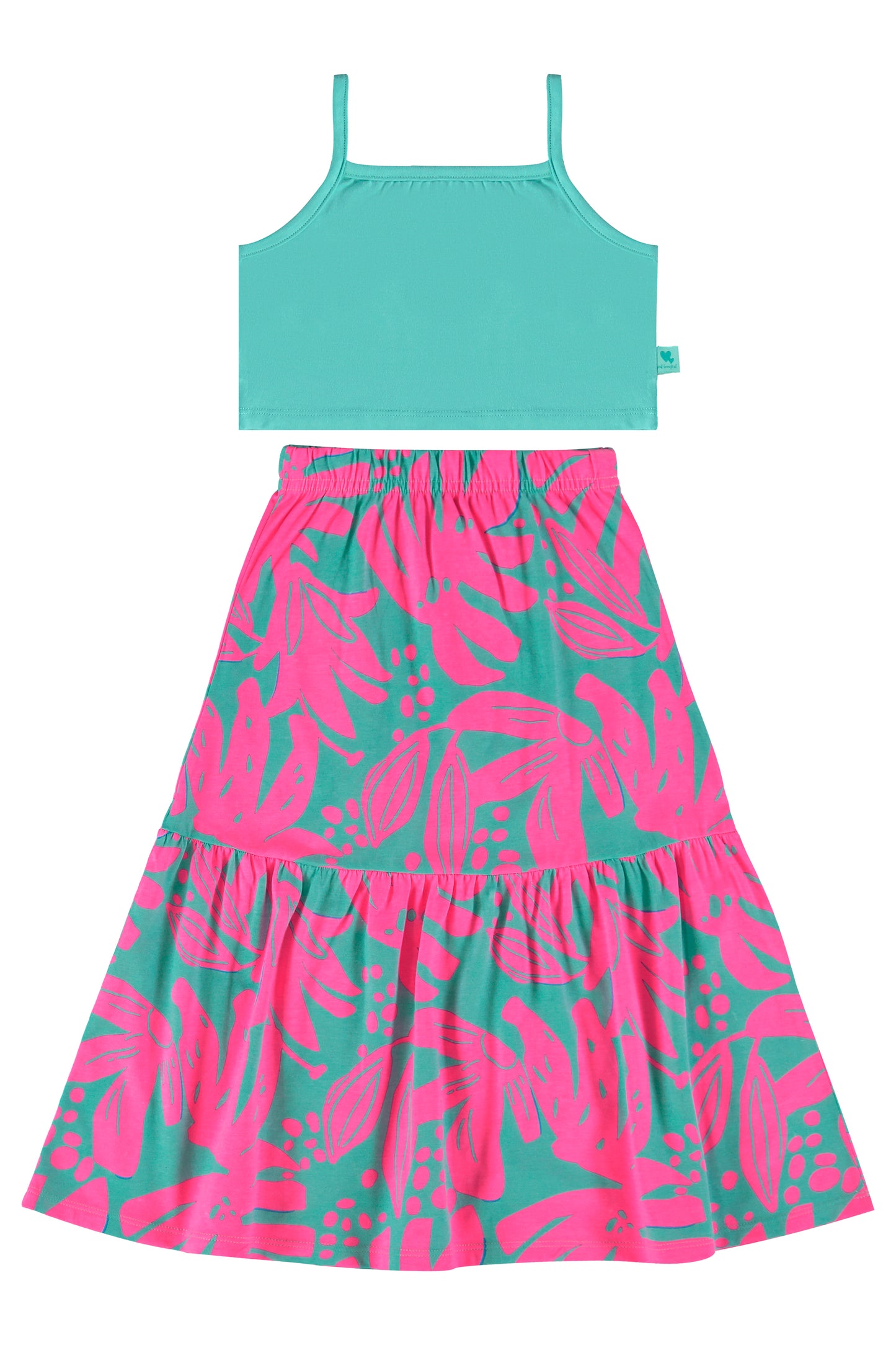 Set Conjunto blusa azul celeste falda multicolor Bee loop 18020 - 155218