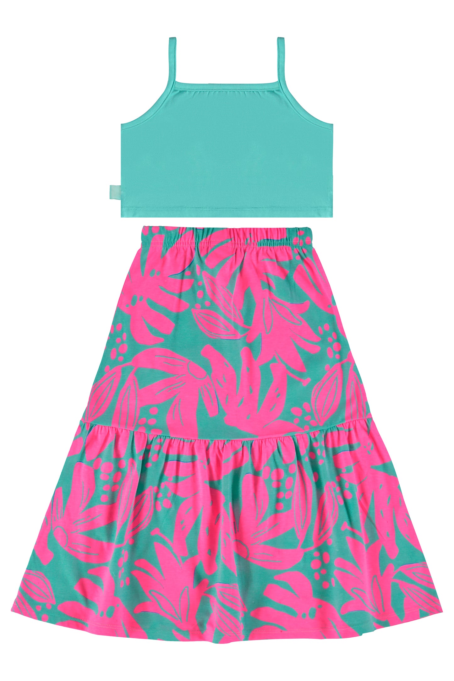 Set Conjunto blusa azul celeste falda multicolor Bee loop 18020 - 155218
