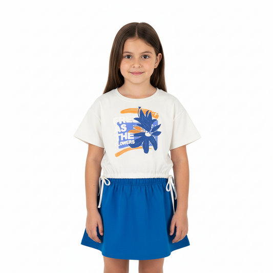 Set niña flores hawaiano camisa blanca falda azul Bee loop 1206.18021 - 000106 promo 2x1000