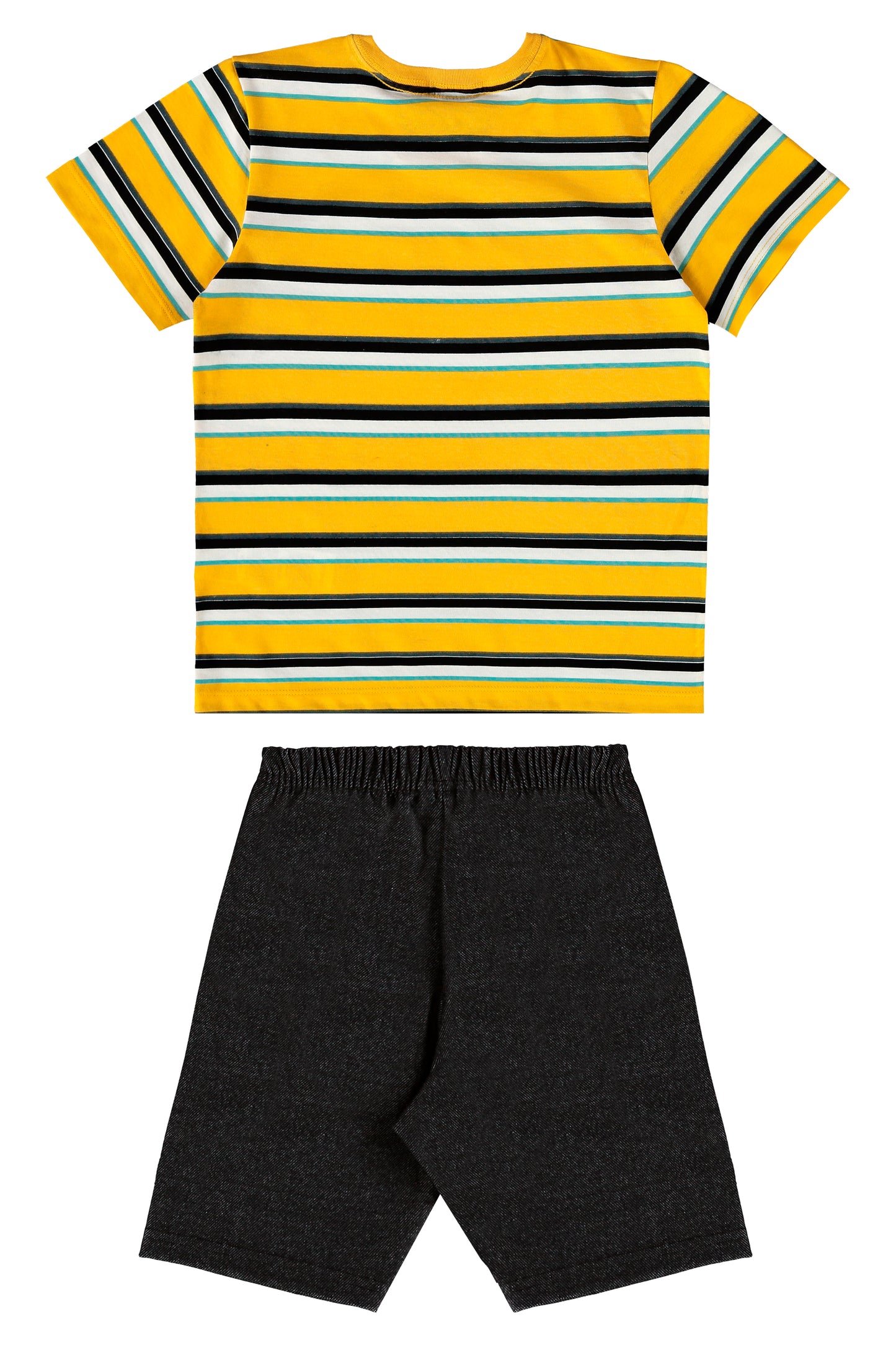 Conjunto camiseta amarilla rayada short negro Bee loop 18035 - LIS626