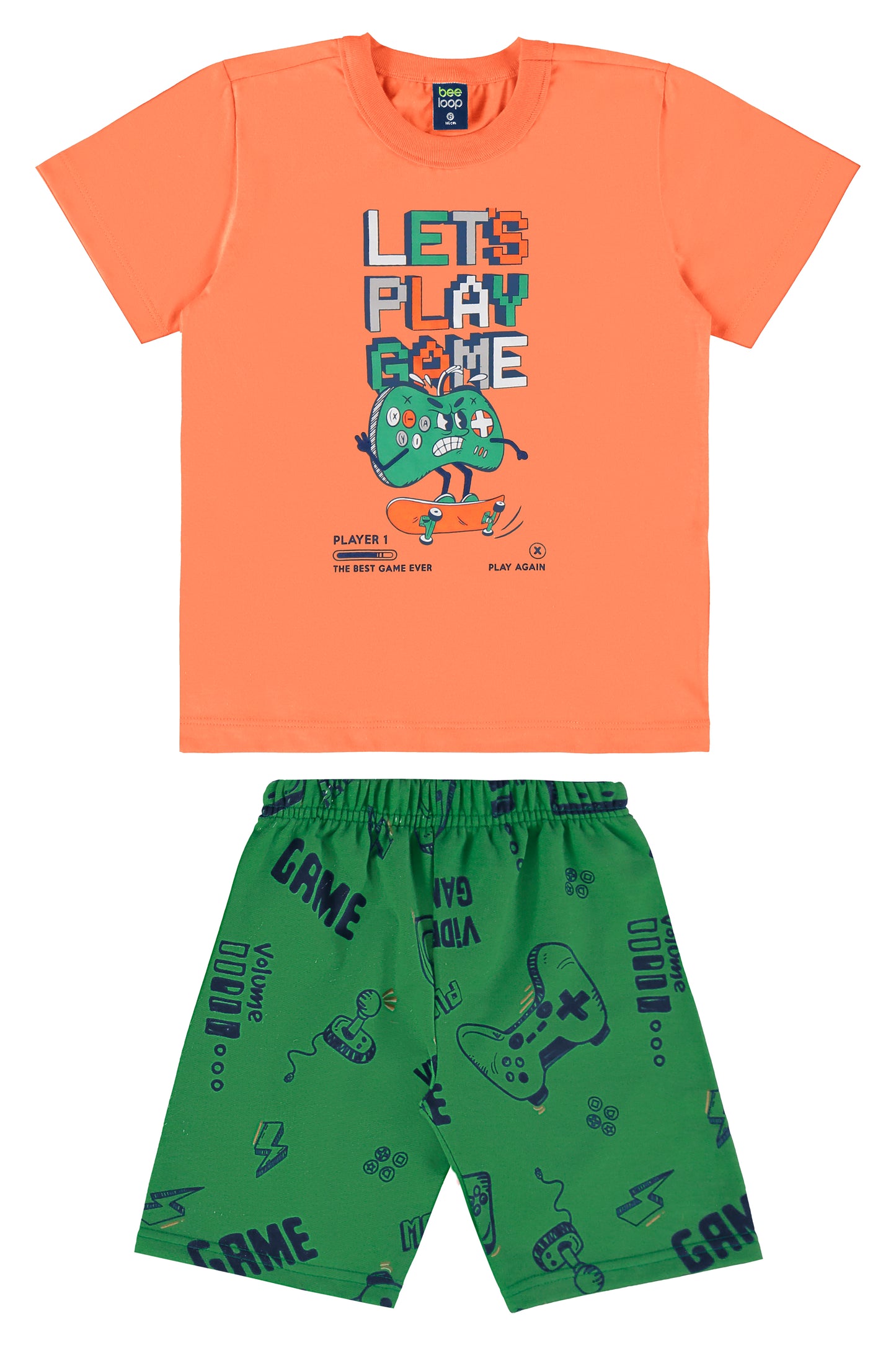 Conjunto camiseta naranja short verde Bee loop 18043 - 151247