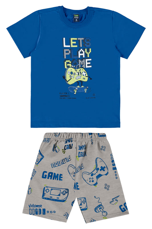 Conjunto camiseta azul short gris Bee loop 18043 - 194056