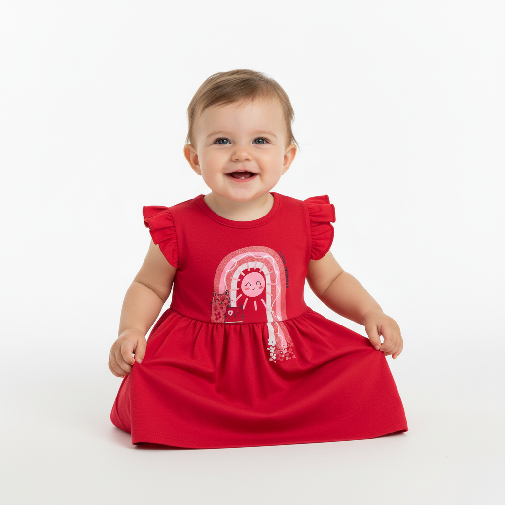 Vestido rojo bebe niña Bee loop 18055 - 191763 promo 3x1000