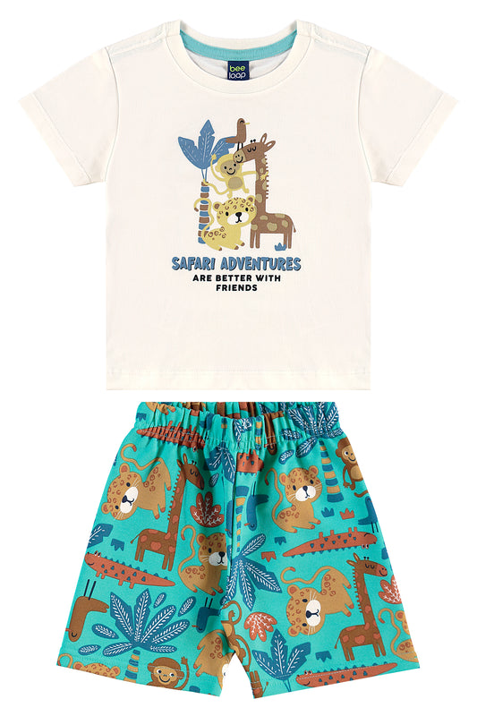 Set conjunto bebe y niño animales blanco Bee loop 18150-000106