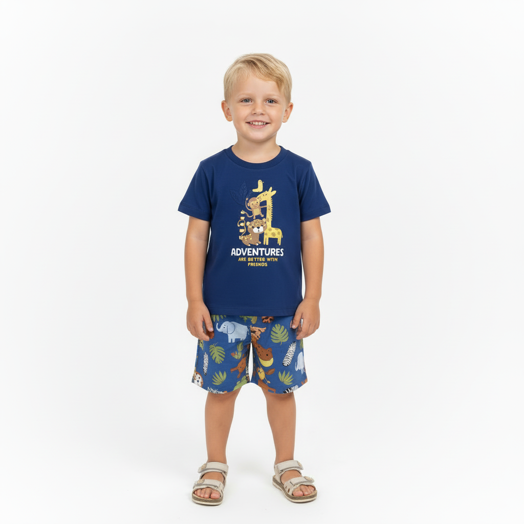 Set conjunto bebe niño animales azul Bee loop 18150-193964