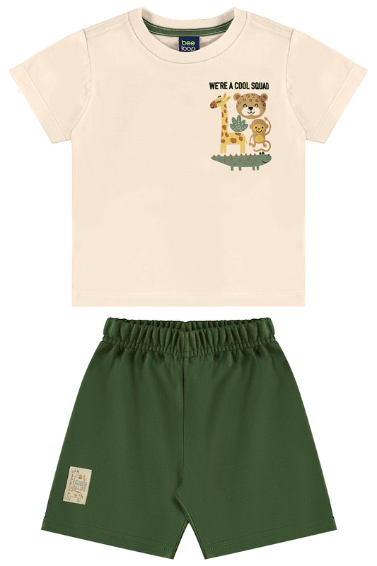 Set conjunto bebe y niño animales beige Bee loop 18151-120304