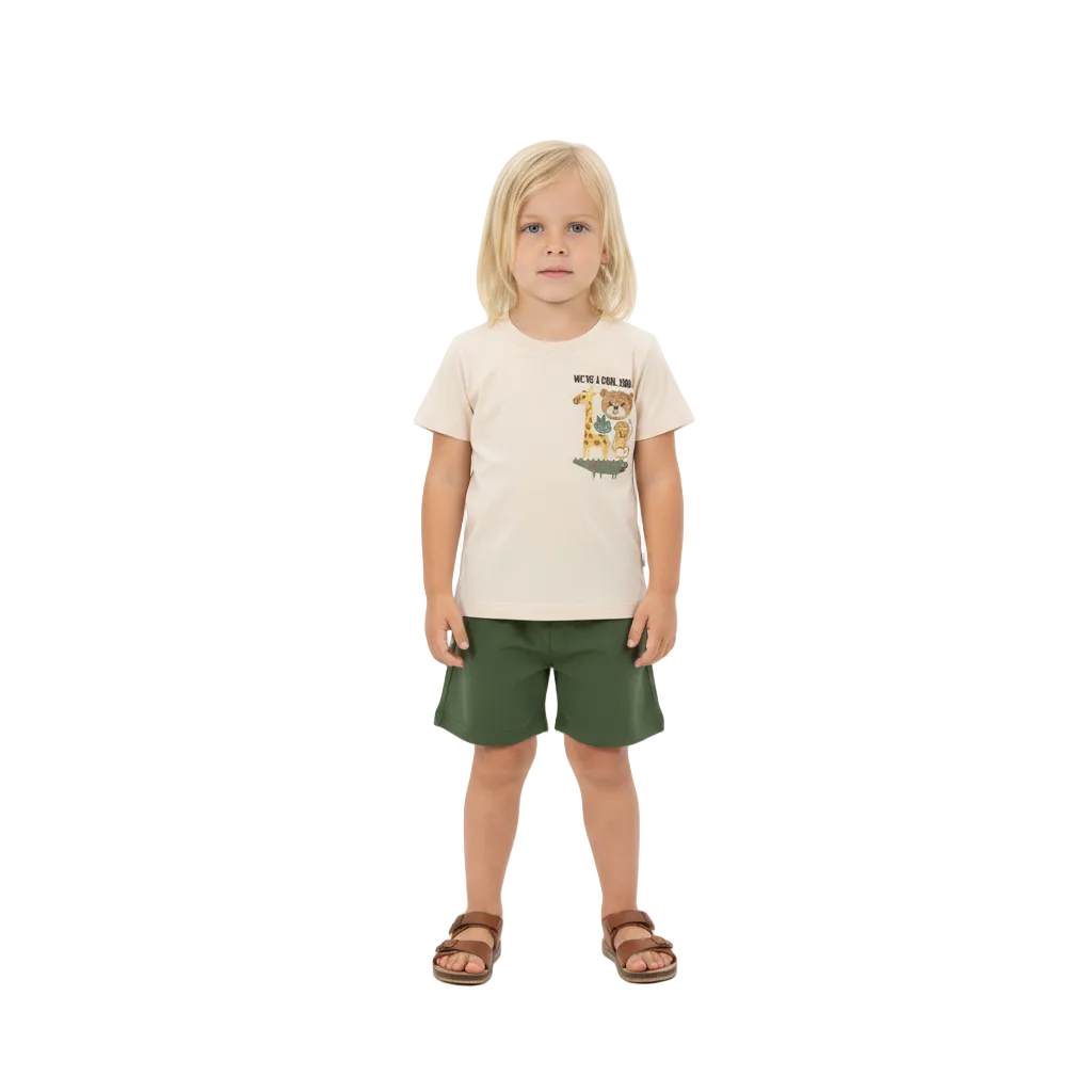 Set conjunto bebe niño animales beige Bee loop 18151-120304
