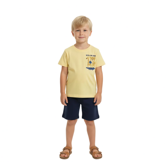 Set conjunto bebe niño animales beige Bee loop 18151-120722