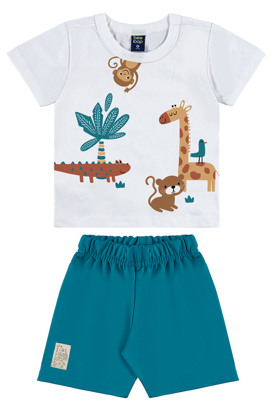 Set conjunto bebe y niño animales blanco Bee loop 18153-000101