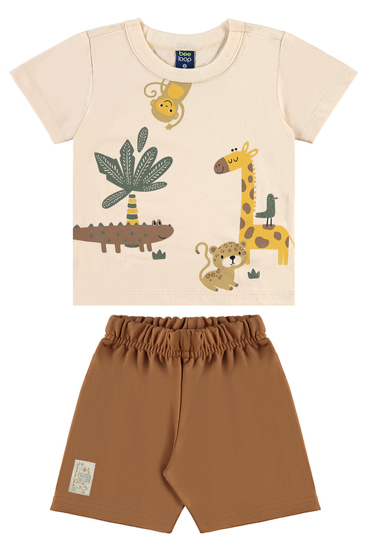 Set conjunto bebe y niño animales café Bee loop 18153-120304