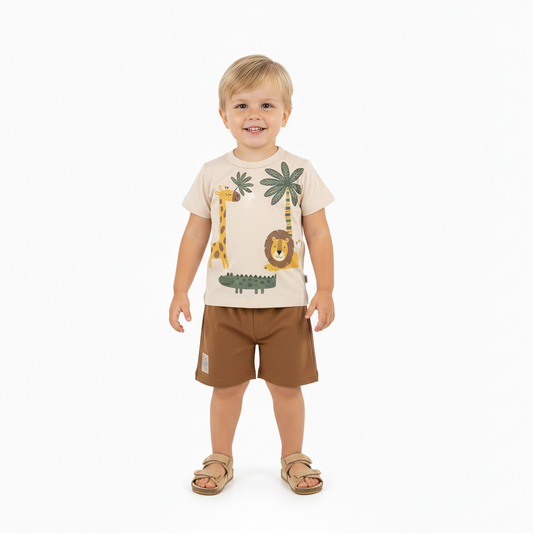 Set conjunto bebe niño animales café Bee loop 18153-120304