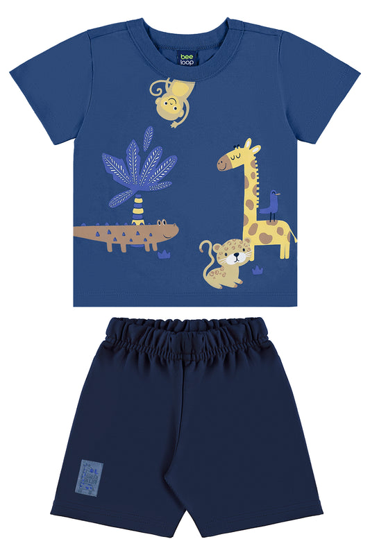 Set conjunto bebe y niño animales azul Bee loop 18153-184020
