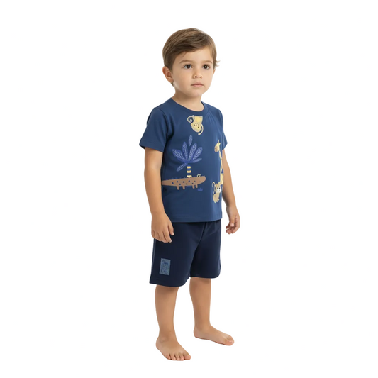 Set conjunto bebe niño animales azul Bee loop 18153-184020
