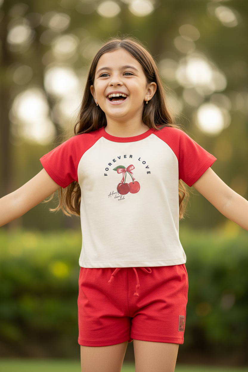 Set conjunto niña rojo cerezas Bee Loop 18214-120304