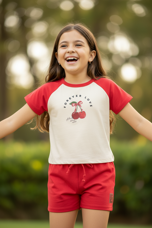 Set conjunto niña rojo cerezas Bee Loop 18214-120304