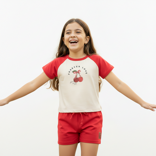 Set conjunto niña rojo cerezas Bee Loop 18214-120304