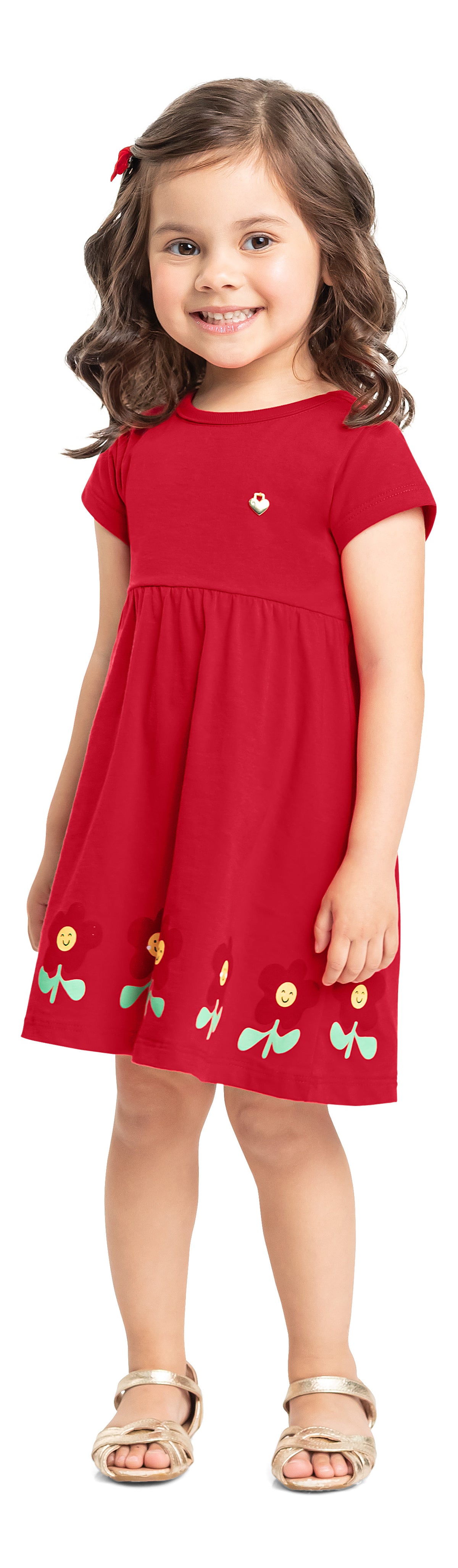 Vestido rojo flores niña Bee loop 18312-19763