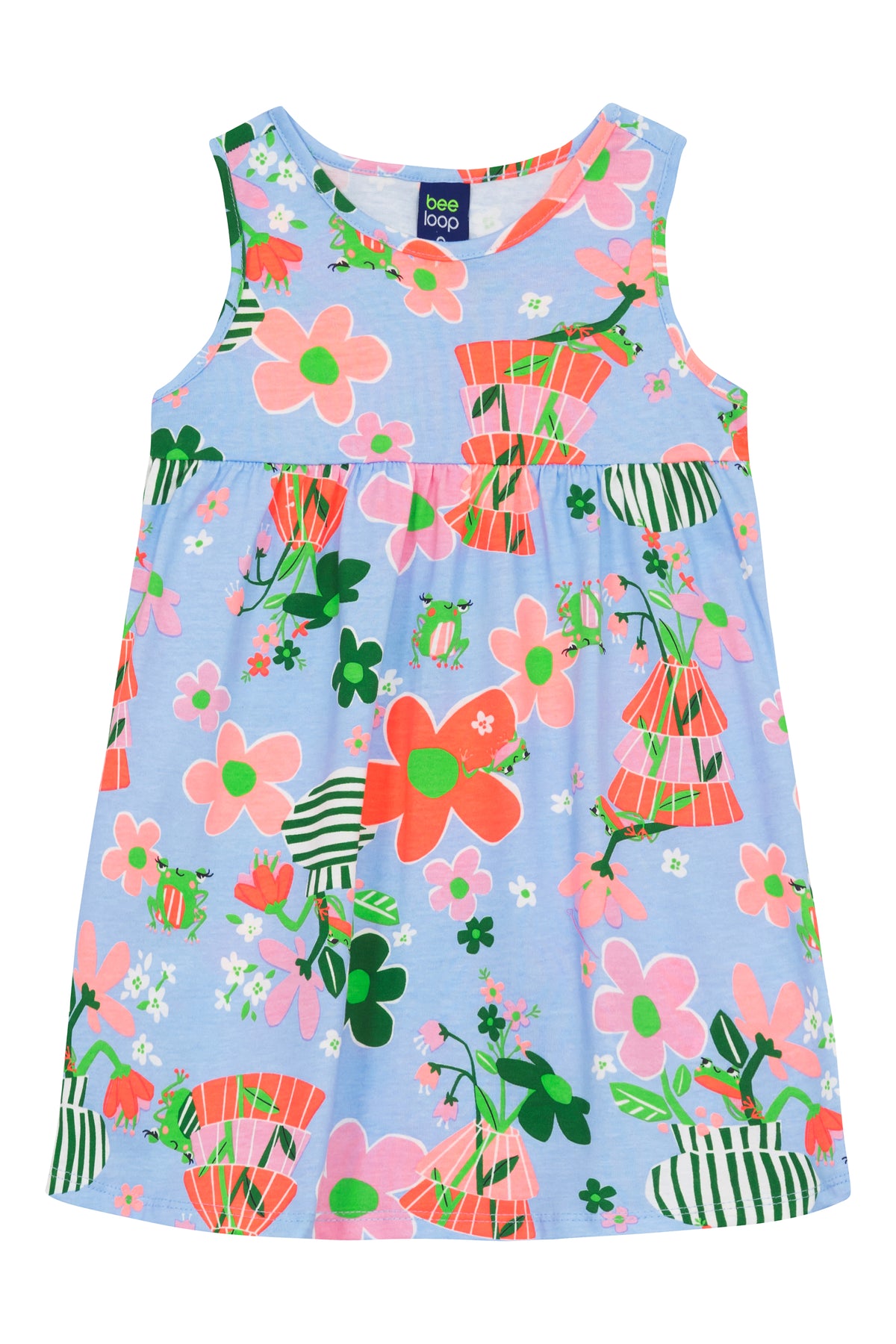 Vestido azul flores niña Bee Loop 18350-FL0152