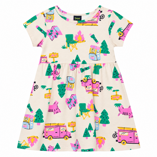 Vestido beige camping árbol niña Bee Loop 18354-AB2600