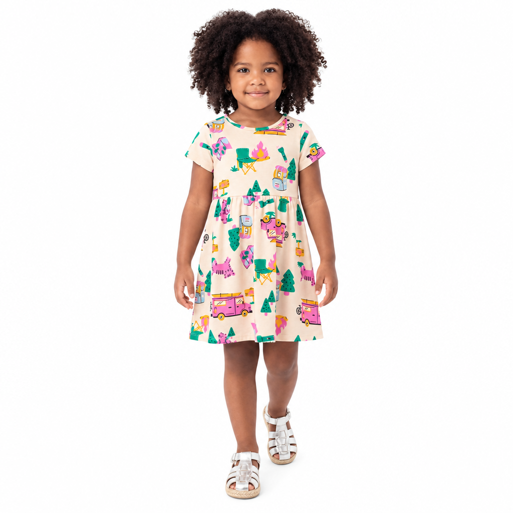 Vestido beige camping árbol niña Bee Loop 18354-AB2600