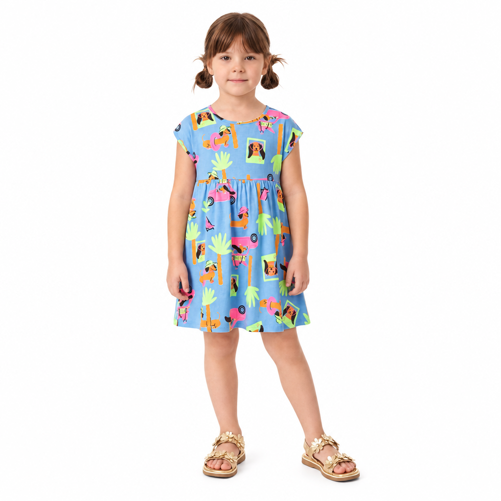 Vestido azul celeste perrito niña Bee Loop 18372-AB2603