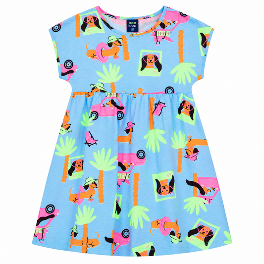 Vestido azul celeste perrito niña Bee Loop 18372-AB2603