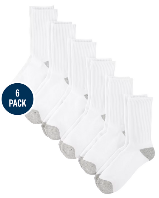 Set paquete 6 calcetines blancos con gris unisex niño niña Childrens Place 305407