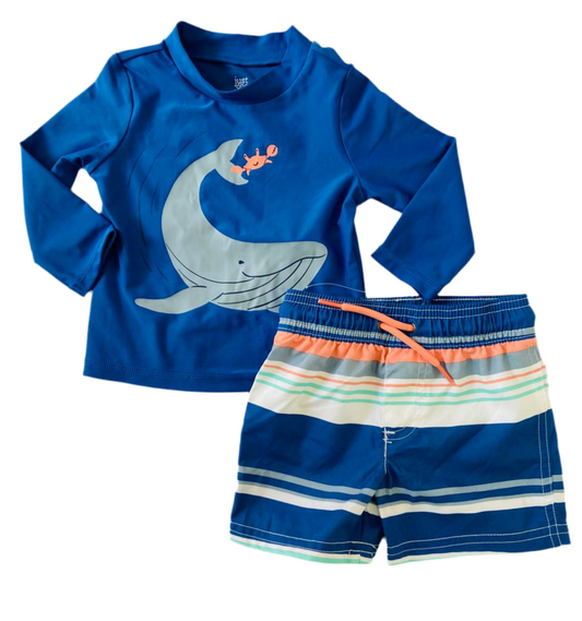 Traje de baño bebe niño carters azul