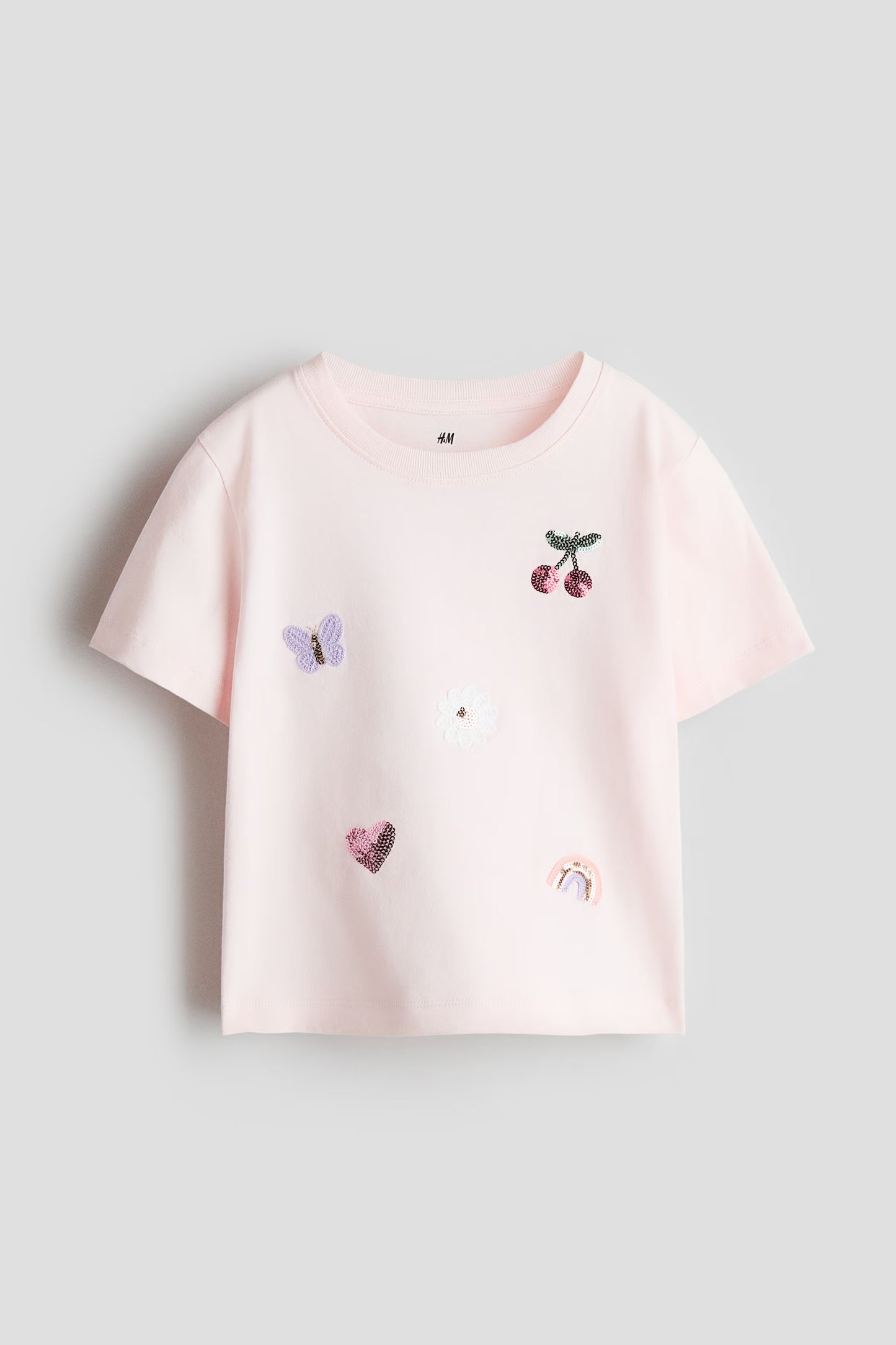 Camisa rosada cereza mariposa niña H&M 1302424026