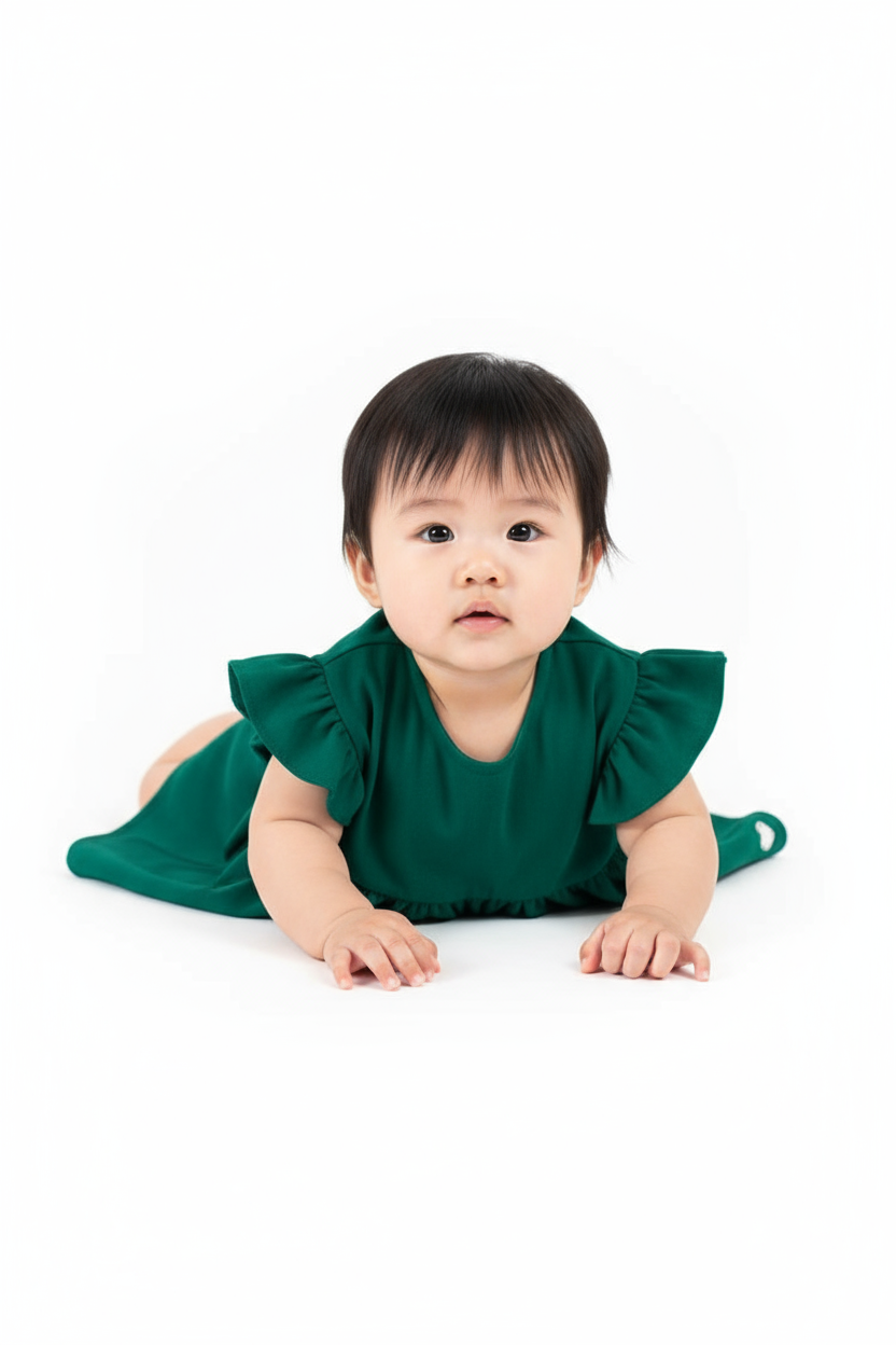 Vestido verde bebe niña quimby 34149-195421