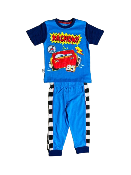 Set 2 piezas pijama azul cars niño
