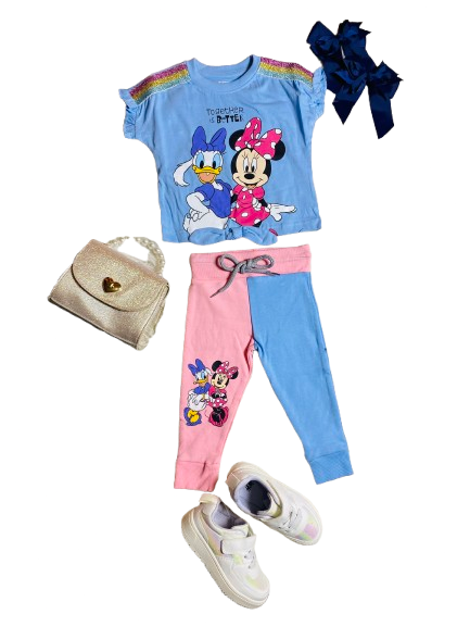 Set Conjunto 2 piezas azul celeste bebé niña Minnie Disney