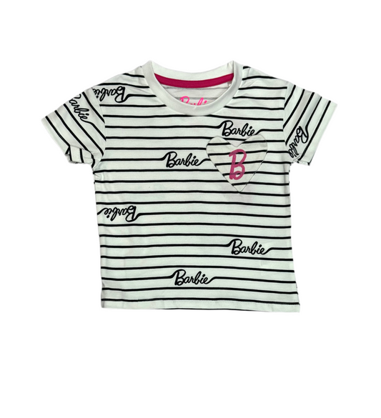 Camisa rayada blanca negra niña Barbie Disney BA-90049