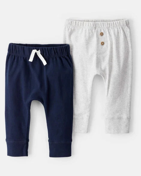 Set conjunto 2 buzo pantalon azul gris bebe niño Carters 1L931210