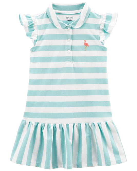 Vestido carters rayas azul blanco bebe y niña