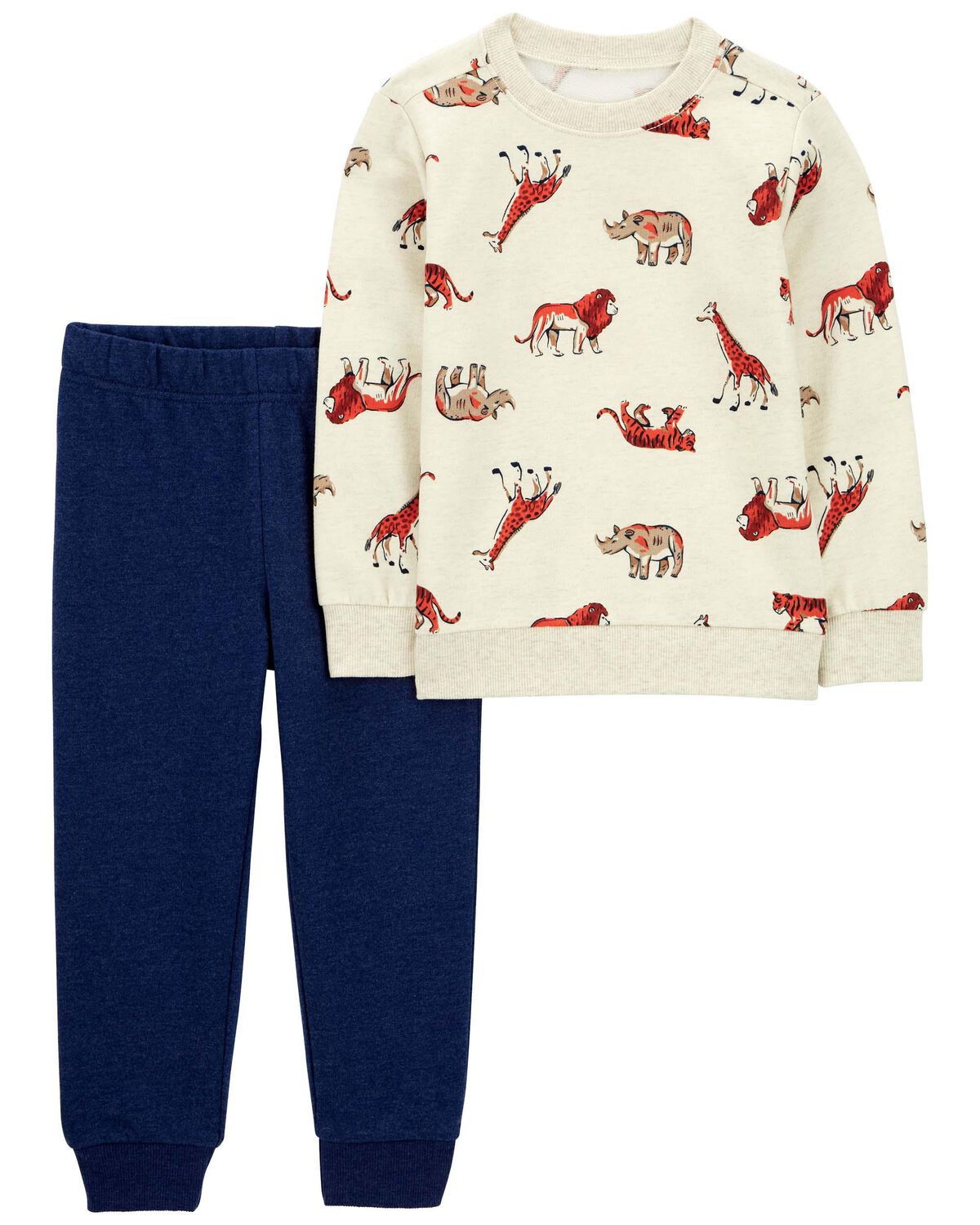 Set 2 piezas Carters bebe niño safari animales sueter jogger