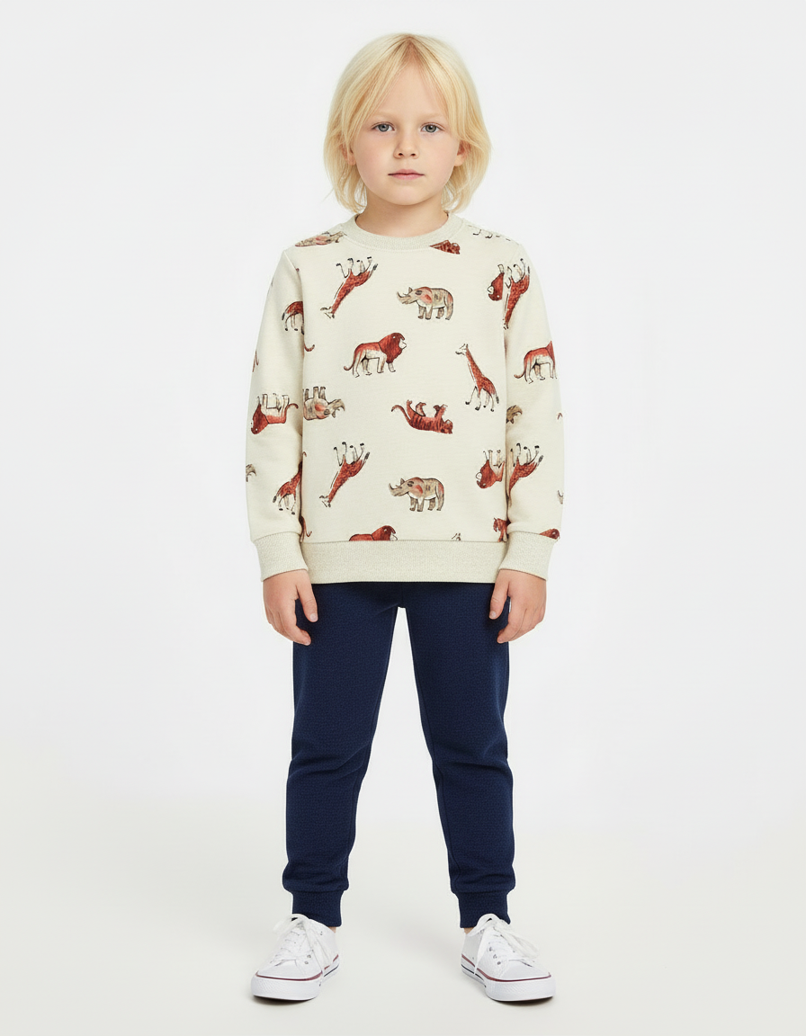 Set 2 piezas Carters bebe niño safari animales sueter jogger promo