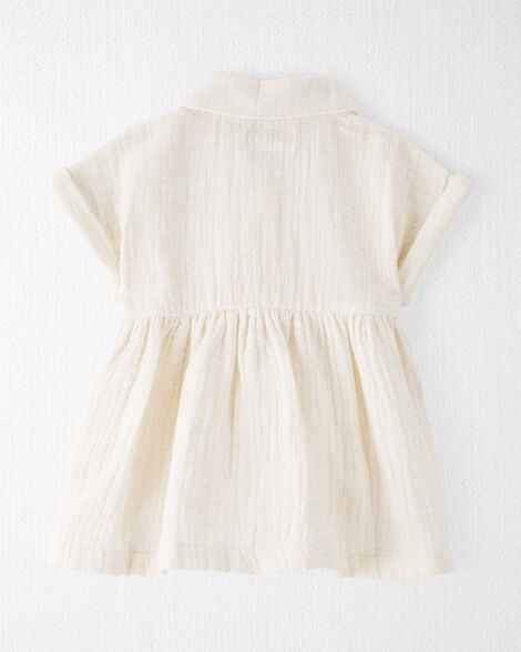 Vestido blanco  beige bebe niña Carters