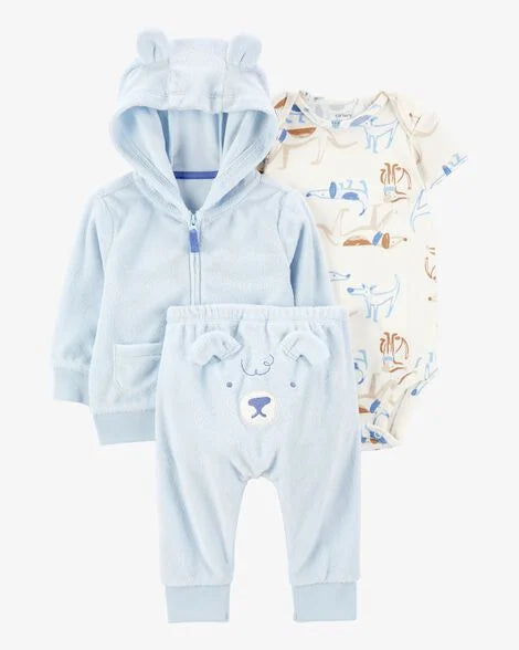 Set 3 piezas azul carters niño