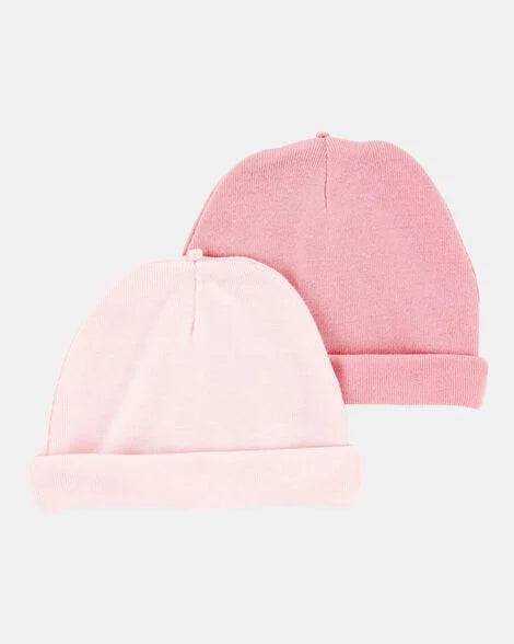 Set 2 gorro rosado bebe niña Carters 1S939310