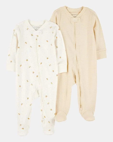 Set 2 pijamas bebe niño blanco beige Carters 1S959010