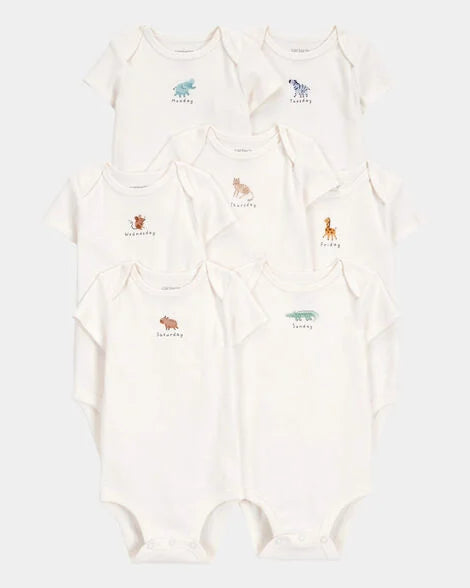 Set 5 mamelucos blancos animales Carters 1T006710