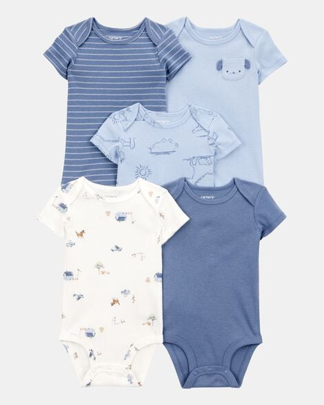 Set 5 mamelucos azul bebe niño Carters 1T008510