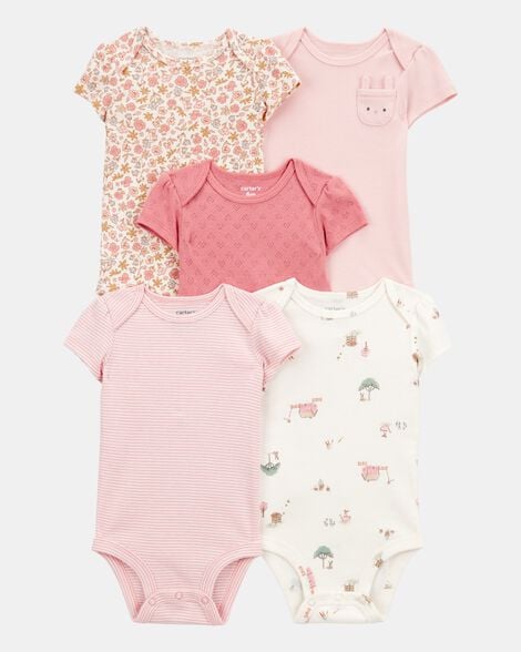 Set 5 mamelucos rosados bebe niña Carters 1T009510
