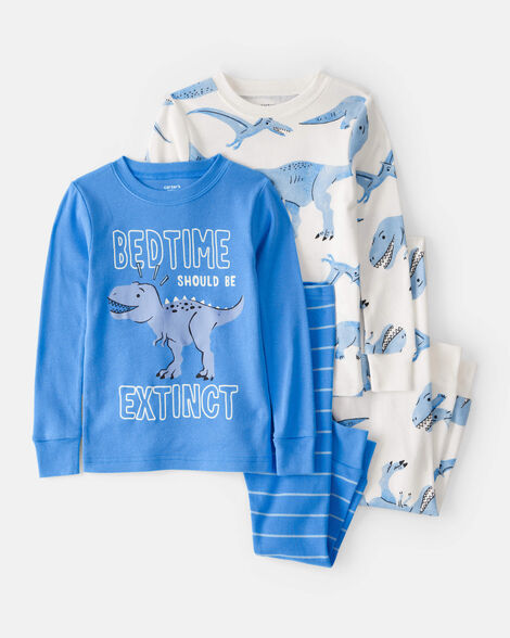 Set 2 pijamas dinosaurio blanco azul bebe niño Carters 1T536110-2T536110